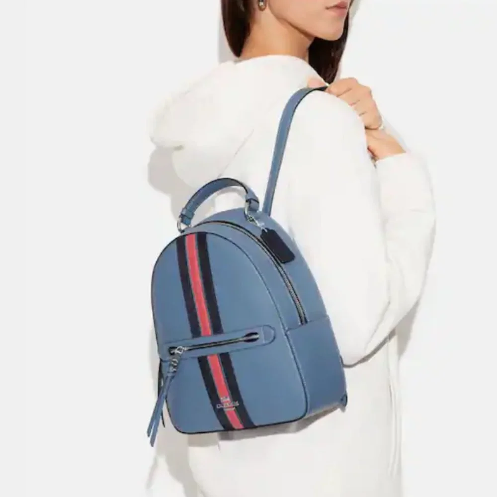 NWT COACH JORDYN BACKPACK WITH VARSITY STRIPE